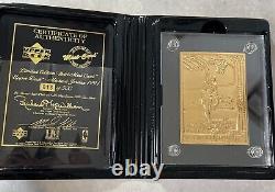 1991 UD Highland Mint Michael Jordan SP /500 Gold Silver & Bronze Plate Set