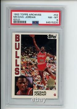 1992-93 Topps Archives Michael Jordan #52 Gold Parallel Chicago Bulls HOF PSA 8