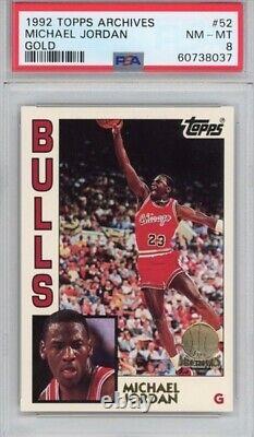 1992 Topps Archives #52 Michael Jordan Gold PSA 8 Bulls