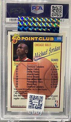 1992 Topps GOLD Michael Jordan 50 Point Club #205 PSA 10 GEM MINT GOAT HOF
