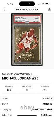 1995-96 Fleer Ultra Michael Jordan Gold Medallion #25 PSA NM-MT 8 Low Pop