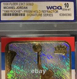1998 Fleer 23. Kt. Gold Michael Jordan Reflector. Auto