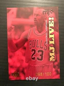 1998 Upper Deck Mjx Michael Jordan Bulls #23 Mj Live Gold #/100 Insert Psa Bgs 9