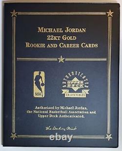 1999 Upper Deck Michael Jordan 2 x 22KT GOLD Rookie & Career Cards Mint