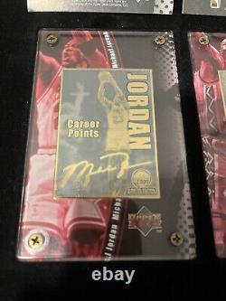 44/2300Michael Jordan Upper Deck 24K Gold Collectible-3 Card Set-Limited Edition