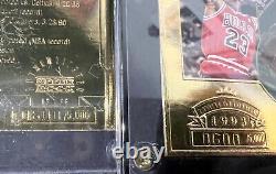 MICHAEL JORDAN JUMBO GOLD CARDS #d 600/500 SP RETIREMENT & CHAMPSIONSHIP SET