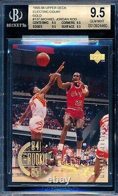 Michael Jordan 1995-96 Upper Deck Electric Court Gold Bgs 9.5 Gem Card 137 9.5x4