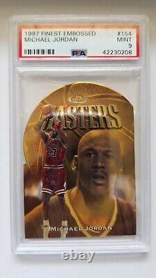 Michael Jordan 1997-98 Topps Finest Gold Embossed Die-Cut #154 PSA 9 Mint