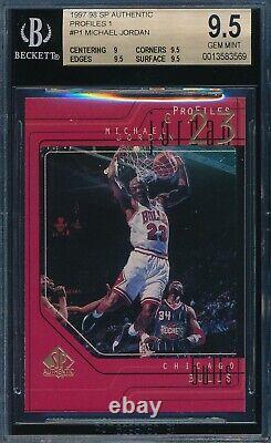 Michael Jordan 1997-98 Upper Deck Sp Profiles 2 Gold Bgs 9.5 Card #p1! Pop 4