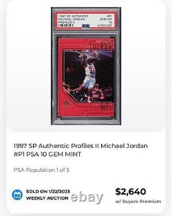 Michael Jordan 1997-98 Upper Deck Sp Profiles 2 Gold Bgs 9.5 Card #p1! Pop 4