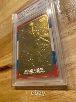 Michael Jordan PSA 8 Fleer 23k GOLD ICONIC JORDAN DUNK Man Cave Collector INVEST