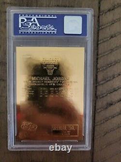 Michael Jordan PSA GEM MT 10 1998 Fleer 23K Gold With Red & Blue Border