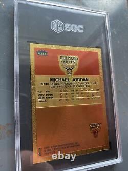 Michael Jordan Vintage SGC 10 GEM MINT Fleer MJ Brushed Gold 1996 Chicago Bulls